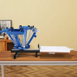 VEVOR 4 Color 1 Station Screen Printing Machine, 21.2x17.7in / 54x45cm Screen Printing Press 360° Rotable Silk, Double-Layer Positioning Pallet for T-Shirt DIY Printing