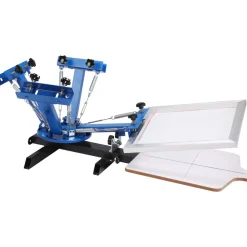 VEVOR 4 Color 1 Station Screen Printing Machine, 21.2x17.7in / 54x45cm Screen Printing Press 360° Rotable Silk, Double-Layer Positioning Pallet for T-Shirt DIY Printing