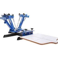 VEVOR 4 Color 1 Station Screen Printing Machine, 21.2x17.7in / 54x45cm Screen Printing Press 360° Rotable Silk, Double-Layer Positioning Pallet for T-Shirt DIY Printing