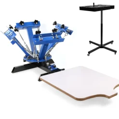 VEVOR 4 Color 1 Station Silk Screen Printing Press Printer With Adjustable Stand Flash Dryer