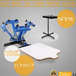 VEVOR 4 Color 1 Station Silk Screen Printing Kit Press Machine Flash Dryer Separated Electrical Control Box