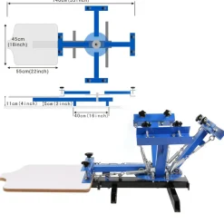 VEVOR 4 Color 1 Station Silk Screen Printing Press Printer Flash Dryer With Electrical Heating
