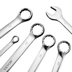 VEVOR Combination Wrench Set, 25-Piece Open End Wrench Set with Roll-up Pouch, Carbon Steel Wrench Set Metric 6 mm to 32 mm, Ideal for General Household, Garage, Workshop, Auto Repairs, Emergency