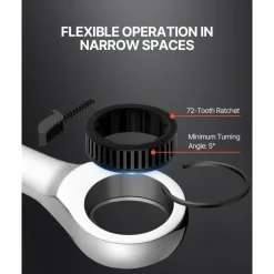 VEVOR Combination Wrench Set, 8-Piece Ratcheting Wrench Set with Organizer Rack, Cr-V Steel Wrench Set Metric 8 mm to 19 mm, Ideal for General Household, Garage, Workshop, Auto Repairs, Emergency