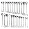 VEVOR Combination Wrench Set, 26-Piece SAE and Metric, 72 Teeth, Cr-V Steel Ratcheting Wrench Set, with Rack Organizer, Open End, Clear Size Labels, for General Household, Automotive Repairs, Silver