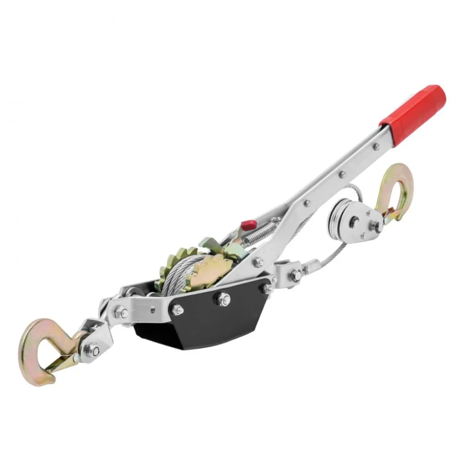VEVOR Come Along Winch, 2 Ton (4,409 lbs) Pulling Capacity, 12 ft Steel Cable, 2 Hooks, Heavy Duty Ratchet Power Puller Tool with Dual Gears, Automotive Hoist Cable Puller Ideal for Vehicle Rescue