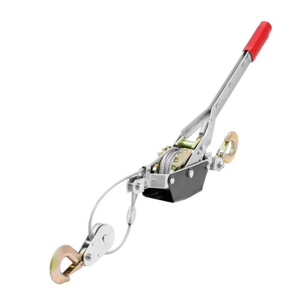 VEVOR Come Along Winch, 2 Ton (4,409 lbs) Pulling Capacity, 12 ft Steel Cable, 2 Hooks, Heavy Duty Ratchet Power Puller Tool with Dual Gears, Automotive Hoist Cable Puller Ideal for Vehicle Rescue