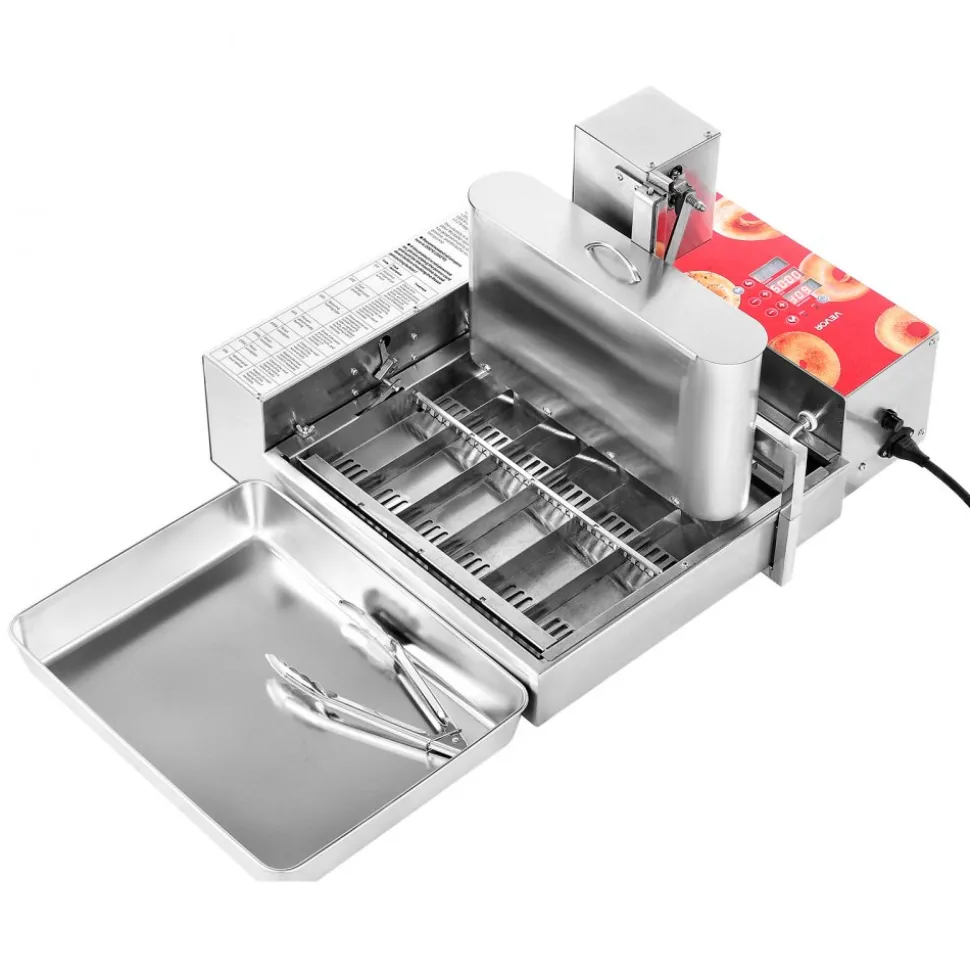 VEVOR Commercial Automatic Donuts Machine, 6 Rows Donuts Making Equipment, 360 pcs/hour Electric High Power Doughnut Maker, Stainless Steel Frying Auto Fryer, with Intelligent Control