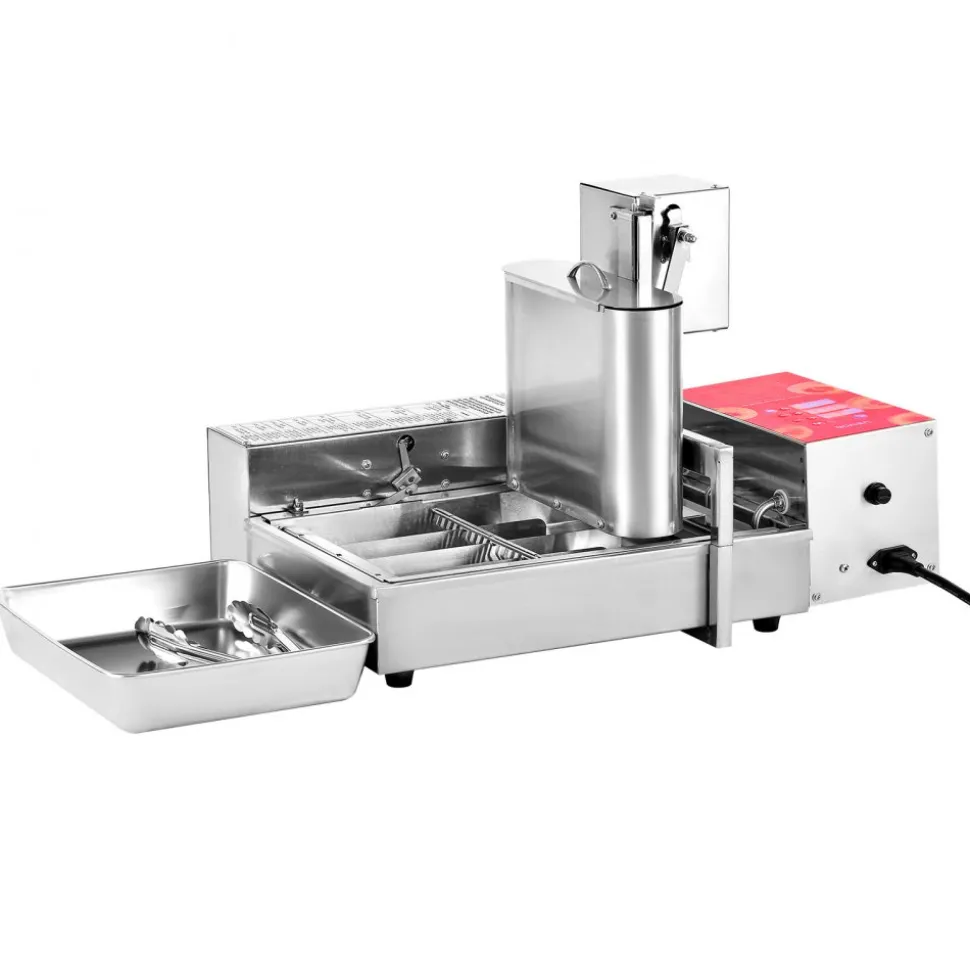 VEVOR Commercial Automatic Donuts Machine, 4 Rows Donuts Making Equipment, 240 pcs/hour Electric High Power Doughnut Maker, Stainless Steel Frying Auto Fryer, with Intelligent Control