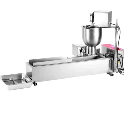 VEVOR Commercial Automatic Donuts Machine, Single Row Donuts Making Equipment, 90 pcs/hour Electric High Power Doughnut Maker, Stainless Steel Frying Auto Fryer, with 3 Size Molds, Auto Counting