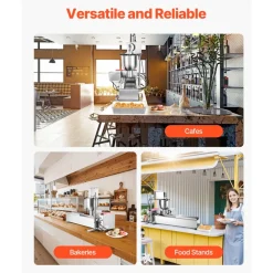VEVOR Commercial Automatic Donuts Machine, Single Row Donuts Making Equipment, 90 pcs/hour Electric High Power Doughnut Maker, Stainless Steel Frying Auto Fryer, with 3 Size Molds, Auto Counting