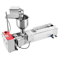 VEVOR Commercial Automatic Donuts Machine, Single Row Donuts Making Equipment, 90 pcs/hour Electric High Power Doughnut Maker, Stainless Steel Frying Auto Fryer, with 3 Size Molds, Auto Counting