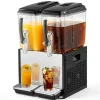 VEVOR Commercial Beverage Dispenser 2 Tanks 12 L / 12.7 QT Per Tank, Stainless Steel Juice Dispenser, Ice Tea Drink Machine with 45℉ to 54℉ Cooling Temperature, for Cold Drink Restaurant Bar Party