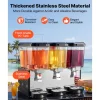 VEVOR Commercial Beverage Dispenser 3 Tanks 18 L / 19 QT Per Tank, Stainless Steel Juice Dispenser, Ice Tea Drink Machine with 45℉ to 54℉ Cooling Temperature, for Cold Drink Restaurant Bar Party