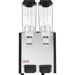VEVOR Commercial Beverage Dispenser 2 Tanks 10 L / 10.6 QT Per Tank, Stainless Steel Juice Dispenser, Ice Tea Drink Machine with 45℉ to 54℉ Cooling Temperature, for Cold Drink Restaurant Bar Party