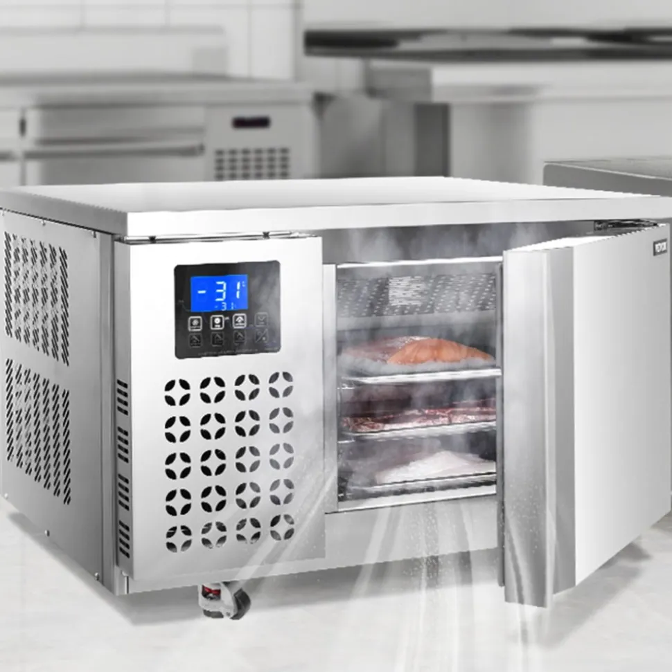VEVOR Commercial Blast Freezer, 80 L / 2.8 Cu.ft Blast Chiller with 3 Trays, Blast Chiller Freezer Chest with 4 Freezing Modes, Stainless Steel Food Blast Freezer with Casters for Restaurant, Seafood