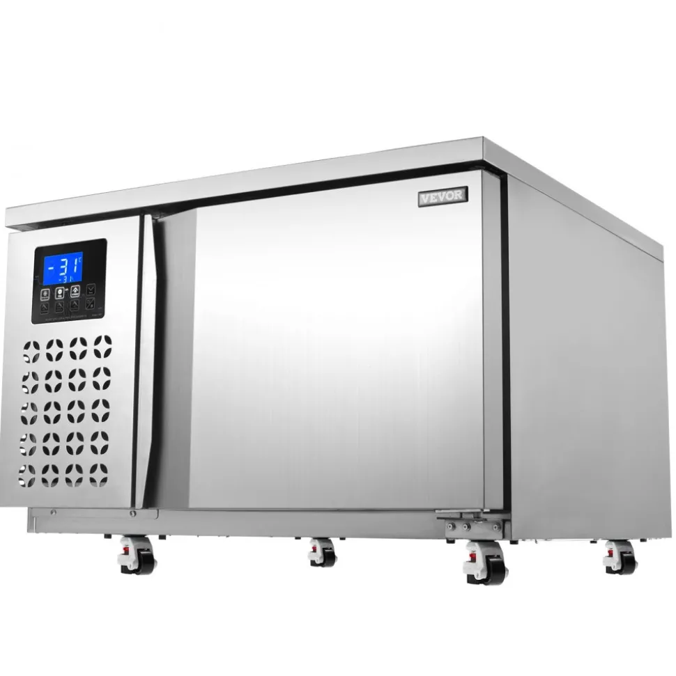 VEVOR Commercial Blast Freezer, 80 L / 2.8 Cu.ft Blast Chiller with 3 Trays, Blast Chiller Freezer Chest with 4 Freezing Modes, Stainless Steel Food Blast Freezer with Casters for Restaurant, Seafood