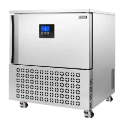VEVOR Commercial Blast Freezer, 114 L / 4 Cu.ft Blast Chiller with 5 Trays, Blast Chiller Freezer Chest with 4 Freezing Modes, Stainless Steel Food Blast Freezer with Casters for Restaurant, Seafood