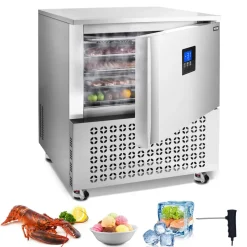 VEVOR Commercial Blast Freezer, 114 L / 4 Cu.ft Blast Chiller with 5 Trays, Blast Chiller Freezer Chest with 4 Freezing Modes, Stainless Steel Food Blast Freezer with Casters for Restaurant, Seafood