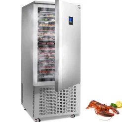 VEVOR Commercial Blast Freezer, 32 L / 1.1 Cu.ft Blast Chiller with 4 1/3 Trays, Blast Chiller Freezer Chest with Cooling & Freezing Modes, Stainless Steel Food Blast Freezer for Restaurant, Seafood
