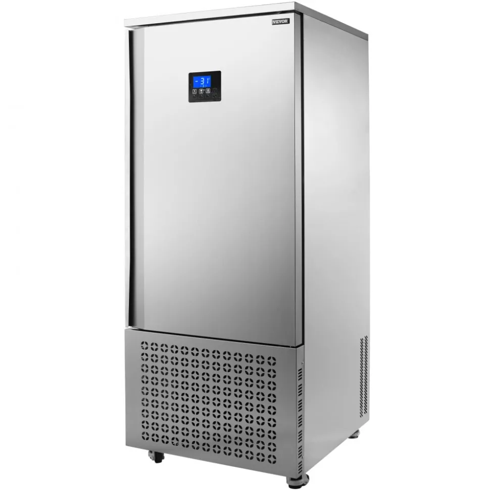VEVOR Commercial Blast Freezer, 32 L / 1.1 Cu.ft Blast Chiller with 4 1/3 Trays, Blast Chiller Freezer Chest with Cooling & Freezing Modes, Stainless Steel Food Blast Freezer for Restaurant, Seafood