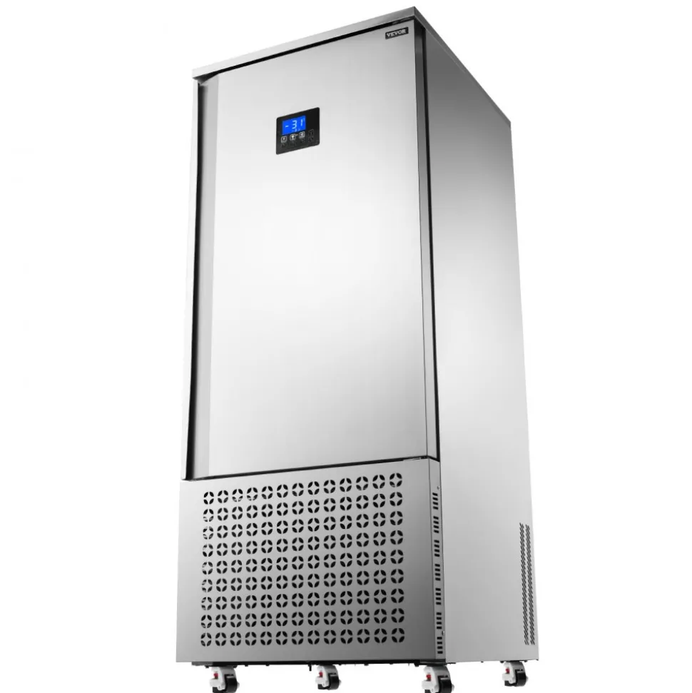 VEVOR Commercial Blast Freezer, 32 L / 1.1 Cu.ft Blast Chiller with 4 1/3 Trays, Blast Chiller Freezer Chest with Cooling & Freezing Modes, Stainless Steel Food Blast Freezer for Restaurant, Seafood