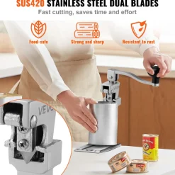 VEVOR Commercial Can Opener, Heavy-Duty Manual Tabletop Cans Opener for Cans Up to 11.8 in Height, Height-Adjustable Professional Can Openers with Stainless Steel Blade, for Restaurant & Food Store