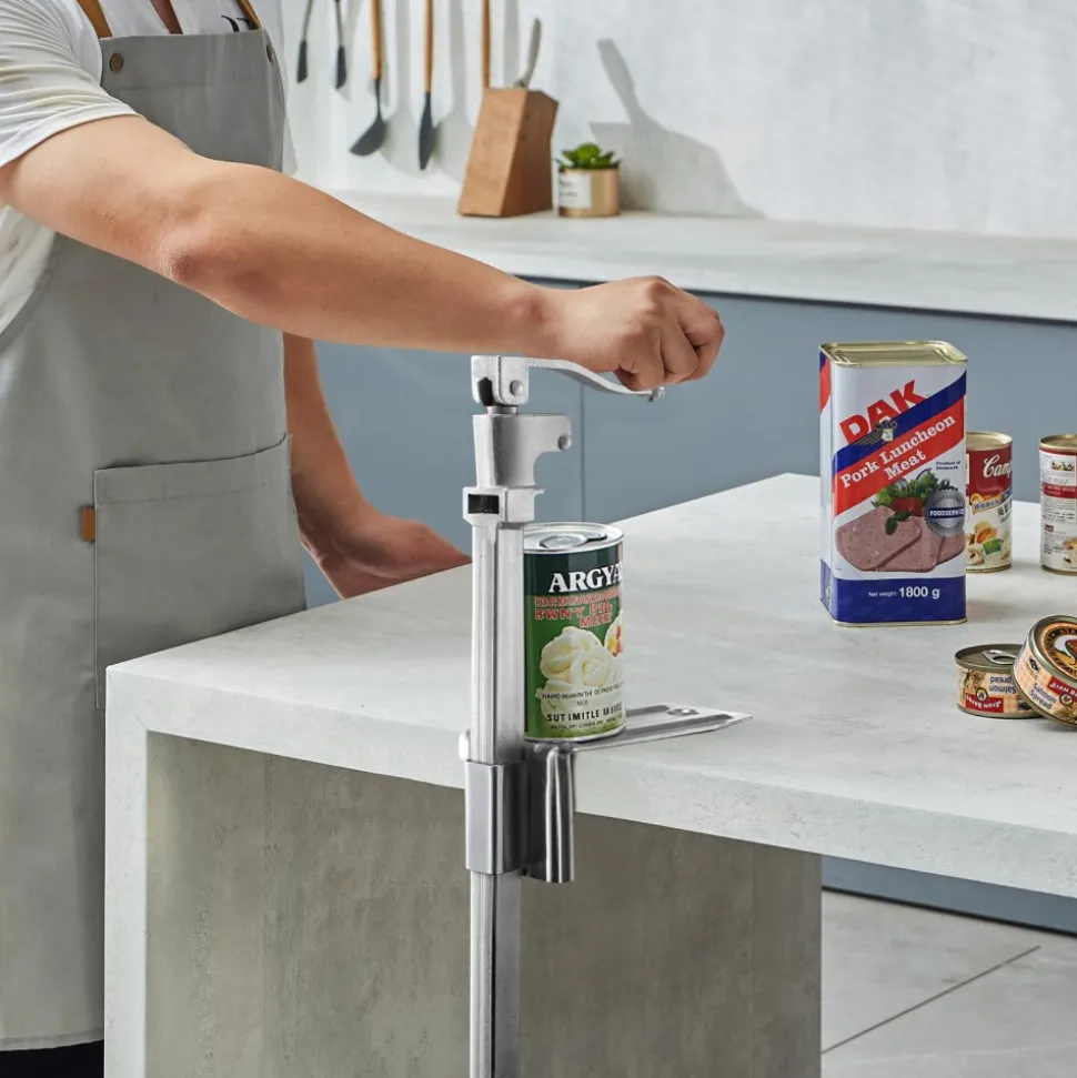 VEVOR Commercial Can Opener, Heavy-Duty Manual Tabletop Cans Opener for Cans Up to 15.75 in Height, Height-Adjustable Professional Can Openers Fixed with Screws, for Restaurant, Hotel, and Food Store