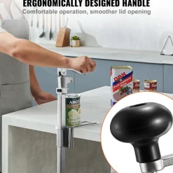 VEVOR Commercial Can Opener, Heavy-Duty Manual Tabletop Cans Opener for Cans Up to 15.75 in Height, Height-Adjustable Professional Can Openers Fixed with Screws, for Restaurant, Hotel, and Food Store