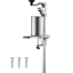 VEVOR Commercial Can Opener, Heavy-Duty Manual Tabletop Cans Opener for Cans Up to 11.8 in Height, Height-Adjustable Can Openers Fixed with Screws & Table Clamp, for Restaurant, Hotel, and Food Store