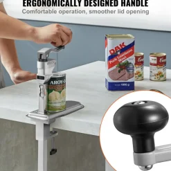 VEVOR Commercial Can Opener, Heavy-Duty Manual Tabletop Cans Opener for Cans Up to 11.8 in Height, Height-Adjustable Can Openers Fixed with Screws & Table Clamp, for Restaurant, Hotel, and Food Store