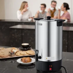 VEVOR Commercial Coffee Urn, 100 Cup 15 L Hot Beverage Dispenser with Dripless Faucet, Quick-Brewing Stainless Steel Large Commercial Coffee Maker, for Catering, Business, Party, Church & Restaurant