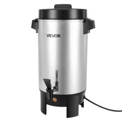 VEVOR Commercial Coffee Urn, 40 Cup 203oz Hot Beverage Dispenser with Dripless Faucet, 1090W Quick-Brewing Coffee Maker, Automatic Temperature Control, for Catering, Party, Church & Restaurant