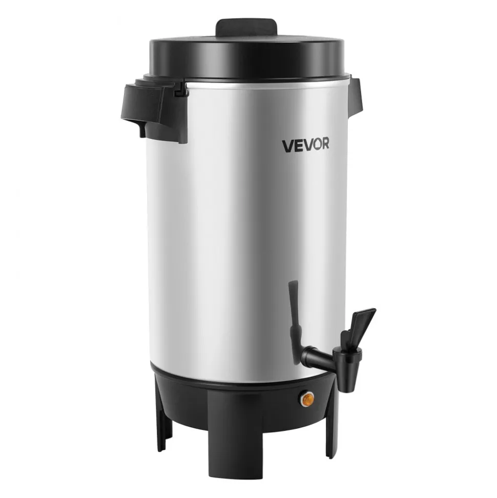 VEVOR Commercial Coffee Urn, 40 Cup 203oz Hot Beverage Dispenser with Dripless Faucet, 1090W Quick-Brewing Coffee Maker, Automatic Temperature Control, for Catering, Party, Church & Restaurant
