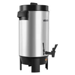 VEVOR Commercial Coffee Urn, 40 Cup 203oz Hot Beverage Dispenser with Dripless Faucet, 1090W Quick-Brewing Coffee Maker, Automatic Temperature Control, for Catering, Party, Church & Restaurant