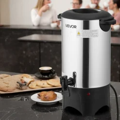 VEVOR Commercial Coffee Urn, 40 Cup 6 L Hot Beverage Dispenser with Dripless Faucet, Quick-Brewing Commercial Coffee Maker, with Stainless Steel Liner, for Catering, Business, Church & Restaurant