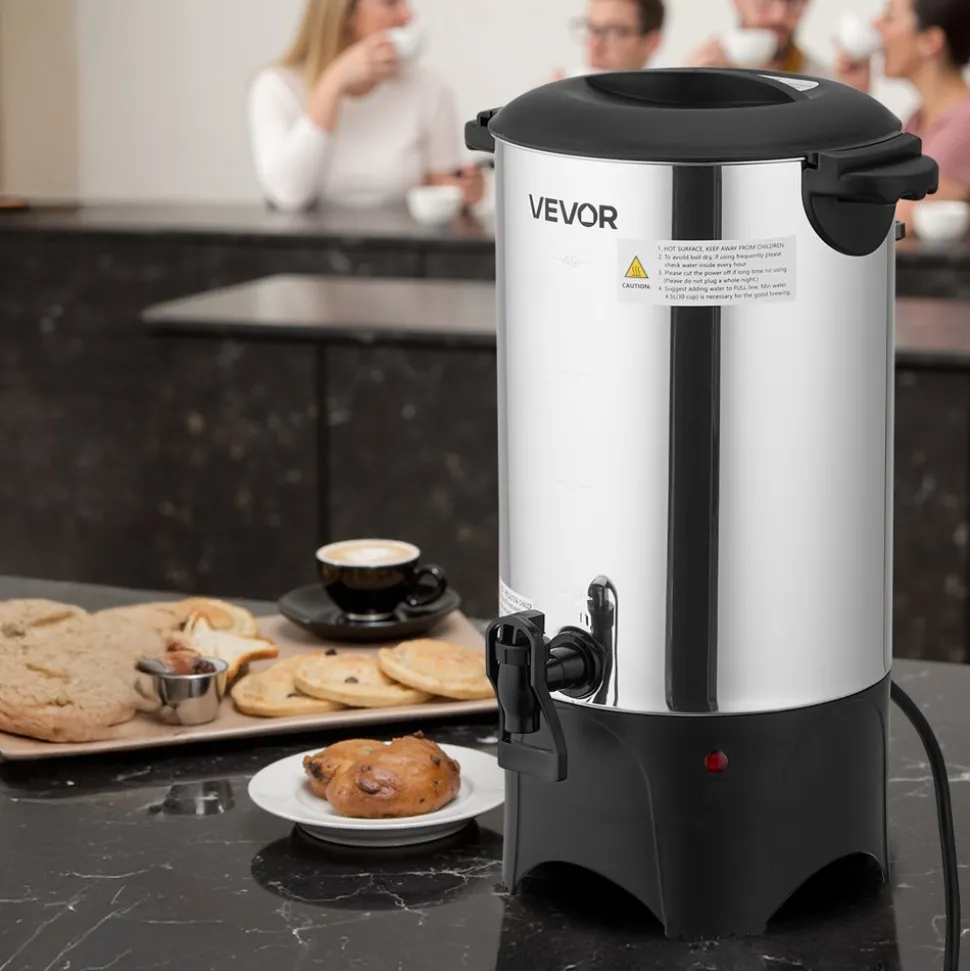 VEVOR Commercial Coffee Urn, 40 Cup 6 L Hot Beverage Dispenser with Dripless Faucet, Quick-Brewing Commercial Coffee Maker, with Stainless Steel Liner, for Catering, Business, Church & Restaurant