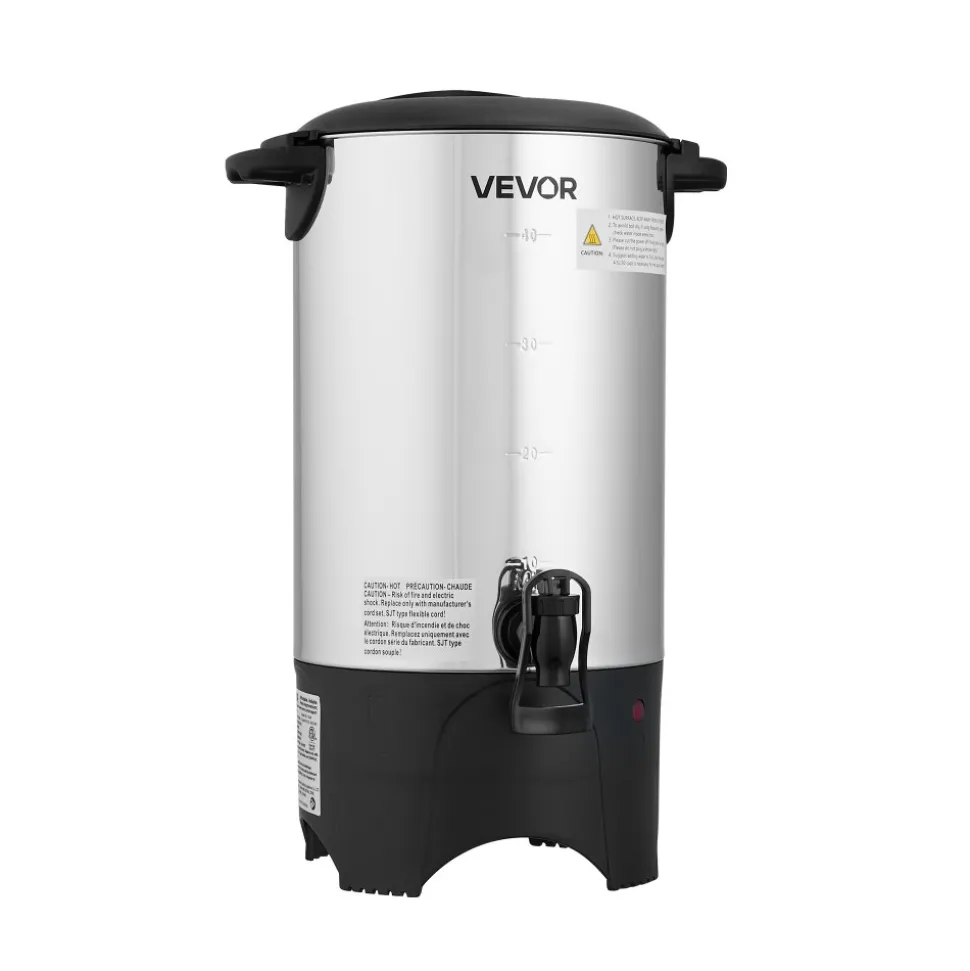 VEVOR Commercial Coffee Urn, 40 Cup 6 L Hot Beverage Dispenser with Dripless Faucet, Quick-Brewing Commercial Coffee Maker, with Stainless Steel Liner, for Catering, Business, Church & Restaurant