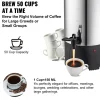 VEVOR Commercial Coffee Urn, 50 Cups Stainless Steel Large Coffee Dispenser, 1000W 110V Electric Coffee Maker Urn For Quick Brewing, Hot Water Urn with Detachable Power Cord for Easy Cleaning, Silver