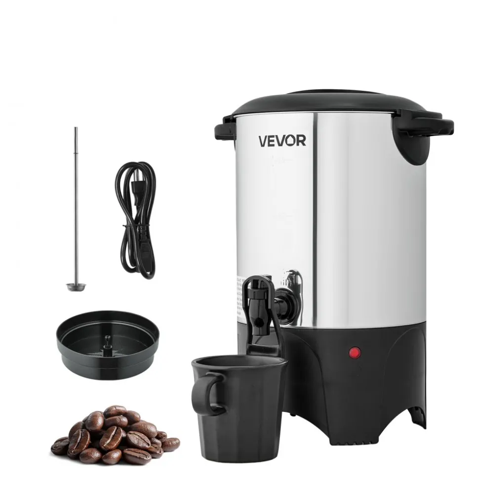 VEVOR Commercial Coffee Urn, 30 Cup 4.5 L Hot Beverage Dispenser with Dripless Faucet, Quick-Brewing Commercial Coffee Maker with Stainless Steel Liner, for Catering, Business, Church & Restaurant