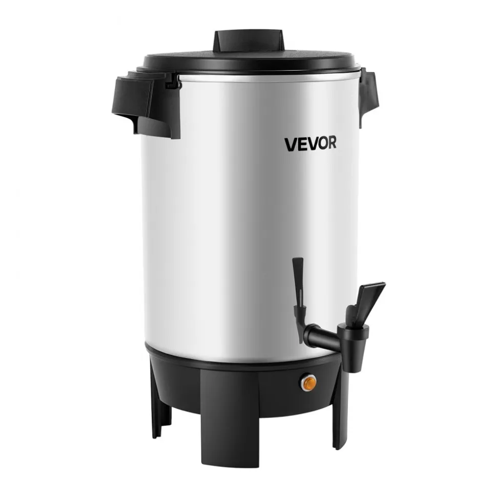 VEVOR Commercial Coffee Urn, 30 Cup 152oz Hot Beverage Dispenser with Dripless Faucet, 1090W Quick-Brewing Coffee Maker, Automatic Temperature Control, for Catering, Party, Church & Restaurant