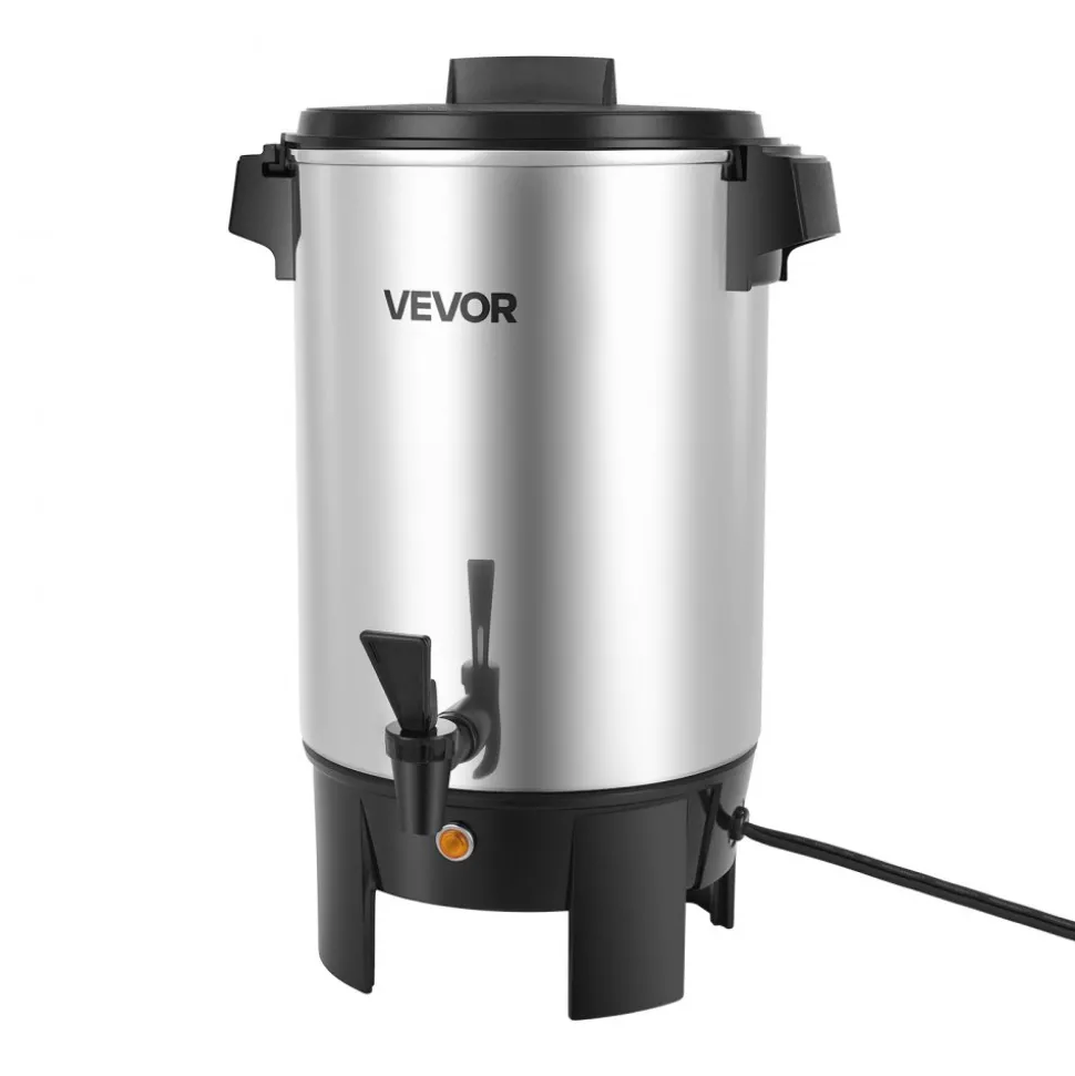 VEVOR Commercial Coffee Urn, 30 Cup 152oz Hot Beverage Dispenser with Dripless Faucet, 1090W Quick-Brewing Coffee Maker, Automatic Temperature Control, for Catering, Party, Church & Restaurant