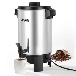VEVOR Commercial Coffee Urn, 30 Cup 152oz Hot Beverage Dispenser with Dripless Faucet, 1090W Quick-Brewing Coffee Maker, Automatic Temperature Control, for Catering, Party, Church & Restaurant