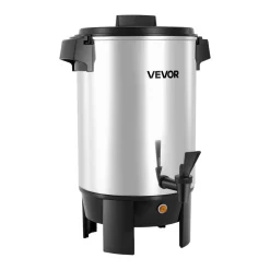 VEVOR Commercial Coffee Urn, 30 Cup 152oz Hot Beverage Dispenser with Dripless Faucet, 1090W Quick-Brewing Coffee Maker, Automatic Temperature Control, for Catering, Party, Church & Restaurant