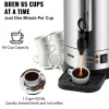 VEVOR Commercial Coffee Urn, 65 Cups Stainless Steel Large Coffee Dispenser, 1500W 110V Electric Coffee Maker Urn For Quick Brewing, Hot Water Urn with Detachable Power Cord for Easy Cleaning, Silver