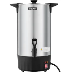 VEVOR Commercial Coffee Urn, 60 Cup 9 L Hot Beverage Dispenser with Dripless Faucet, Quick-Brewing Stainless Steel Large Commercial Coffee Maker, for Catering, Business, Party, Church & Restaurant