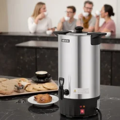 VEVOR Commercial Coffee Urn, 60 Cup 9 L Hot Beverage Dispenser with Dripless Faucet, Quick-Brewing Stainless Steel Large Commercial Coffee Maker, for Catering, Business, Party, Church & Restaurant