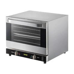 VEVOR Commercial Convection Oven, 66L/60Qt, Half-Size Conventional Oven Countertop, 1800W 4-Tier Toaster w/Front Glass Door, Electric Baking Oven with Tray & Wire Racks (120V, 5-15P Plug & Outlet)