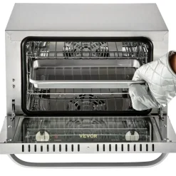 VEVOR Commercial Convection Oven, 4.24 cu.ft Countertop Oven for Full-Size Pans, Electric Convection Ovens with 4 Racks, 360° Hot Air Circulation, for Bakery, Restaurant & Pizza Shop (208-240V 5000W)