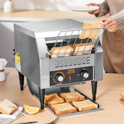 VEVOR Commercial Conveyor Toaster, 300 Slices/Hour Conveyor Belt Toaster, Heavy Duty Stainless Steel Commercial Toaster Oven, Electric  Restaurant Commercial Toaster for Toast Bun, Bagel, Bread